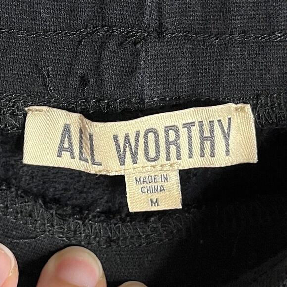 All Worthy Hunter McGrady Women's Jogger Pants M Black Knit Pull On Drawstring - Picture 7 of 9